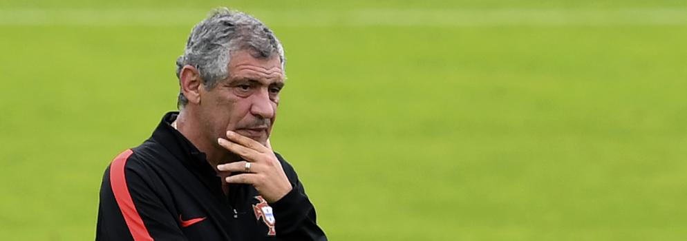 Fernando Santos, durante el entrenamiento de Portugal. 