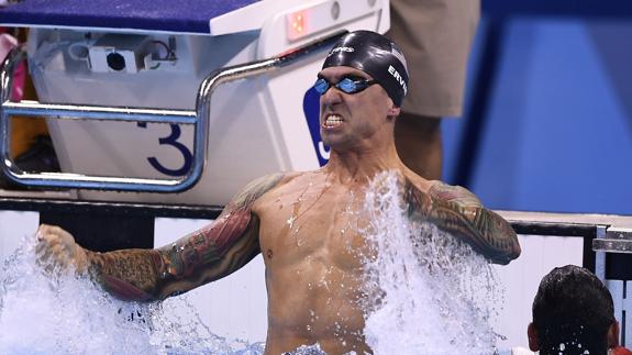 Anthony Ervin celebra su victoria. 