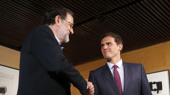 Mariano Rajoy y Albert Rivera, en el Congreso. 