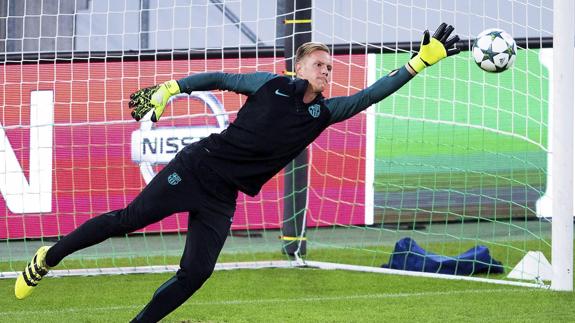 Ter Stegen, durante un entrenamiento. 