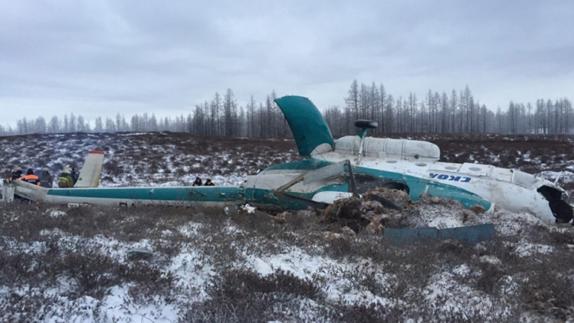 El helicóptero accidentado.