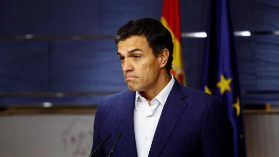 Pedro Sánchez, tras anunciar la retirada de su acta de diputado.