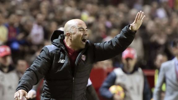 Sampaoli, durante el partido. 