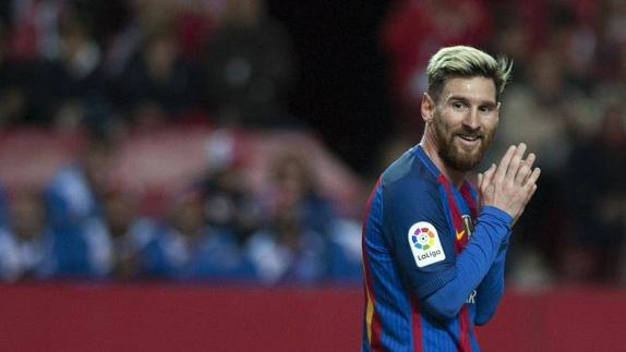 Leo Messi, durante el partido contra el Sevilla. 