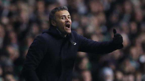 Luis Enrique, durante el partido. 