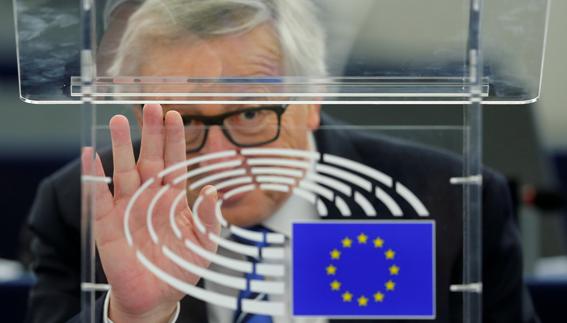 Juncker, en el Parlamento Europeo. 