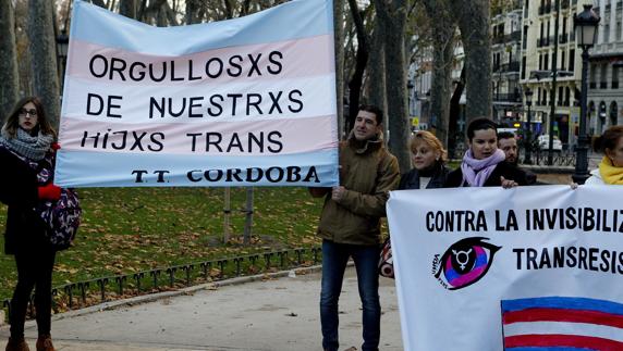 Manifestación de apoyo a niños transexuales.