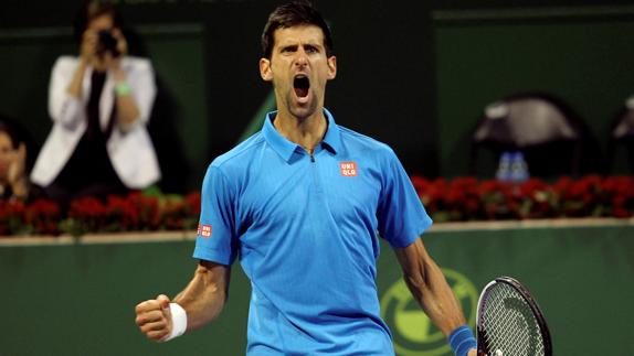 Djokovic celebra un punto. 