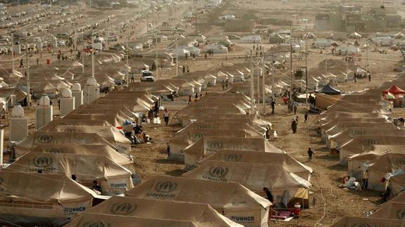 Campo de desplazados sirios.