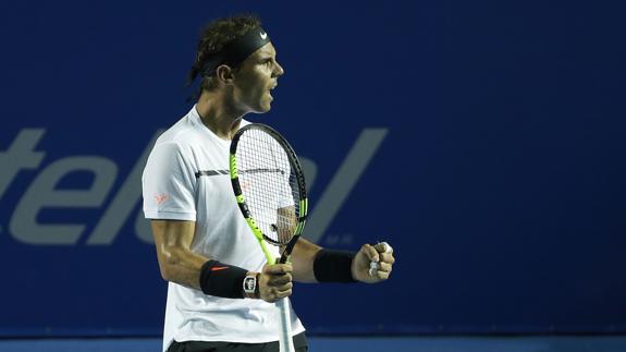 Rafa Nadal celebra la victoria. 