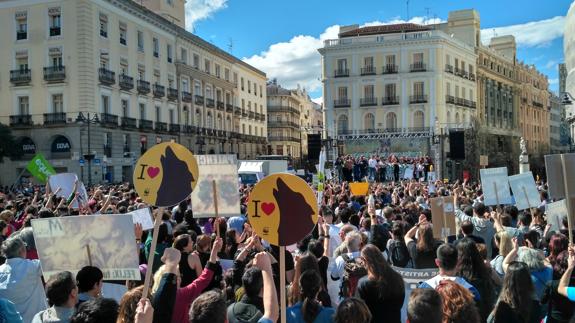 Manifestación en Madrid en defensa del lobo ibérico.