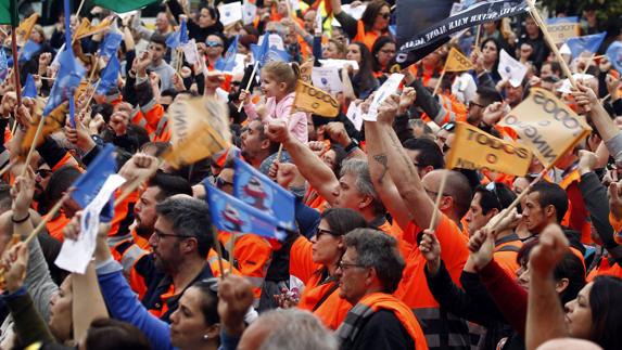 Concentración en apoyo a los estibadores en Algeciras.