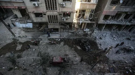 La ciudad siria de Douma, tras un ataque aéreo.