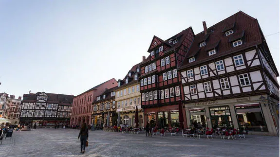 Casas entramadas de Quedlinburg, Alemania.