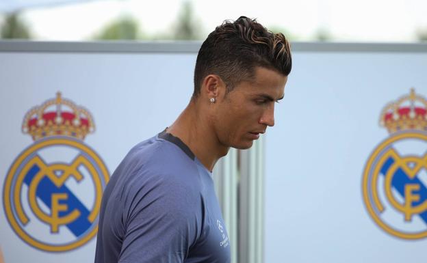 Cristiano Ronaldo, en un entrenamiento. 
