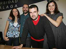 ESTRENO. Candela Fernández, Karra Elejalde, Nacho Vigalondo y Bárbara Goenaga, ayer. / FRANCIS SILVA
