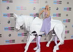 Lady Gaga, a su llegada a los AMA. / Agencias