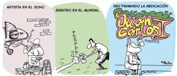 El Soho, el Mundial y la abdicación del Rey, juntos en la viñeta de Pachi