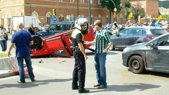 Así quedaba el coche siniestrado.