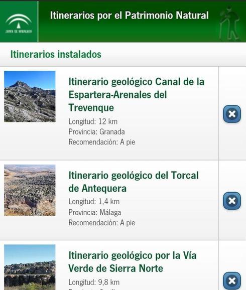 Ejemplo del navegador, que incluye los mapas a partir de los cuales se describen los itinerarios