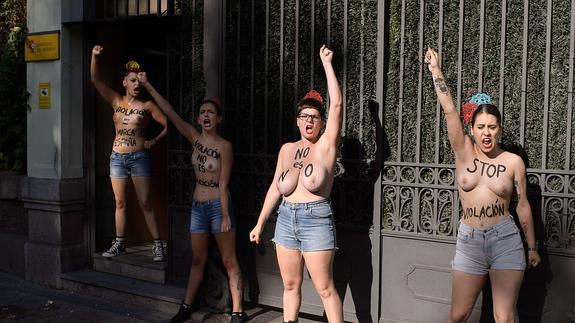 Uno de los momentos de la protesta.