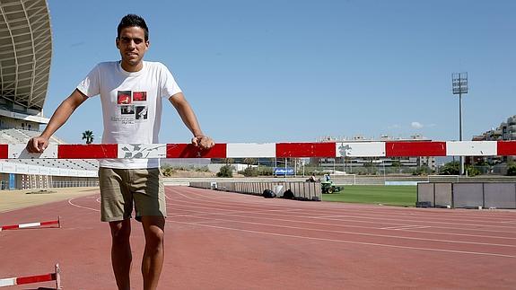 Recio, ayer en el estadio de atletismo nada más concluir el entrenamiento. 