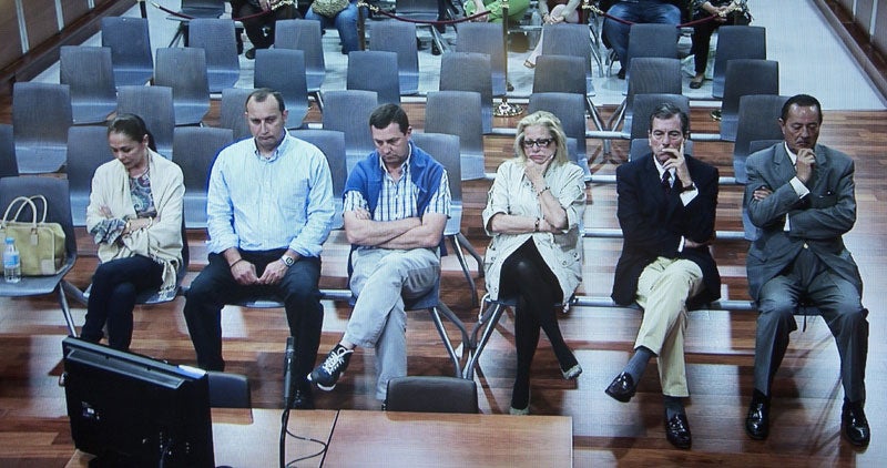 Los acusados del caso, en una sesión del juicio.