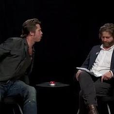 Momento en el que Brad Pitt escupe a Zach Galifianakis