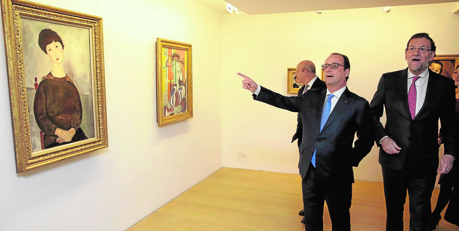 François Hollande y Mariano Rajoy visitaron ayer el remodelado Museo Picasso de París tras la cumbre bilateral entre Francia y España. 