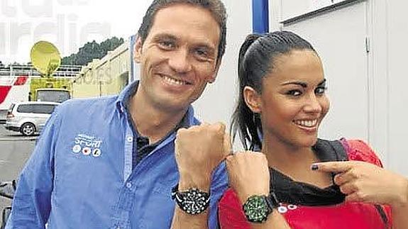 Lara Álvarez fue reportera de Mediaset para el Mundial de Motociclismo
