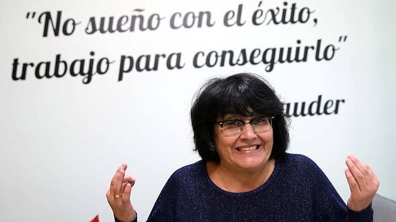 Mercedes León, en la escuela de arte dramático ESAEM.