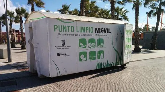Además de las instalaciones fijas ubicadas en el polígono Guadalhorce, este punto móvil recepciona también residuos.