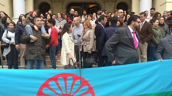 Concentración en las escalinatas del Ayuntamiento de Málaga. 