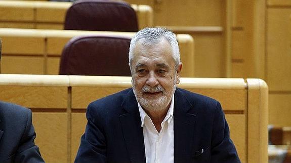 José Antonio Griñán, hoy en el Senado. 