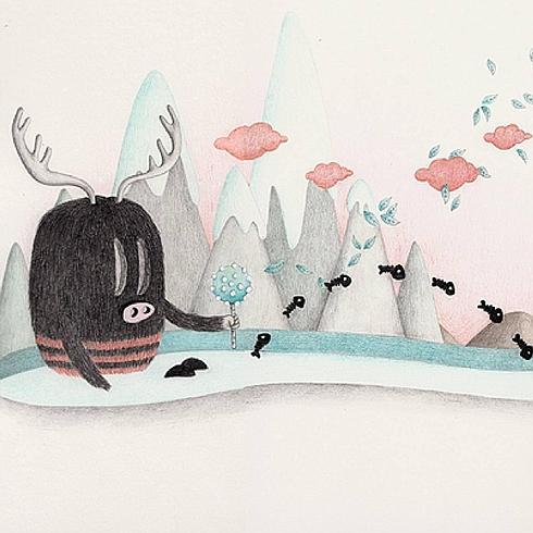 La artista Agente Morillas caracterizada por el estilo inquientante de sus personajes. 