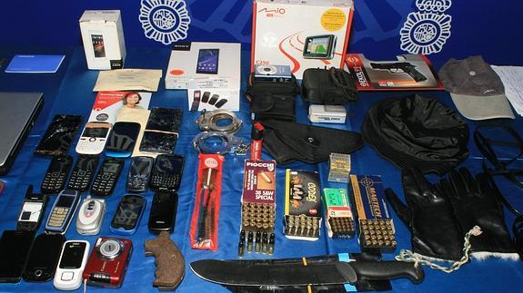 Materia incautado por la Policía Nacional. 