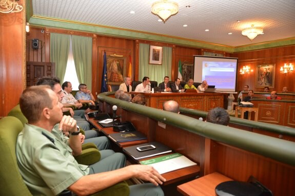 Un momento de la reunión en Marbella del comité asesor del Plan Infoca con responsables municipales de la Costa occidental. :: josele-lanza