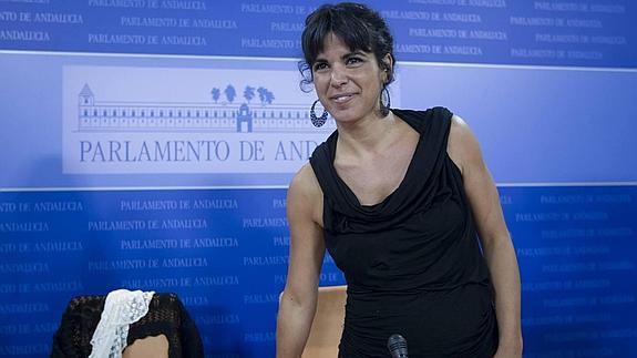 Teresa Rodríguez, secretaria general de Podemos en Andalucía, ayer en el Parlamento. 