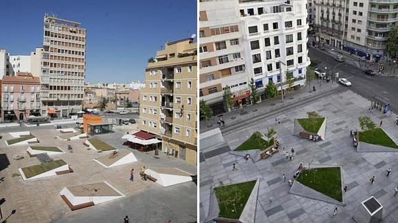 El diseño de la plaza Camas, un calco de otra céntrica en Madrid de hace diez años