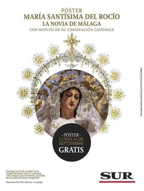 Sur ofrecerá la imagen de la Virgen del Rocío coronada en tamaño póster.