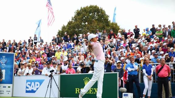 Muñoz, ayer en el Sankt Leon-Rot club alemán, ante una gran expectación. 