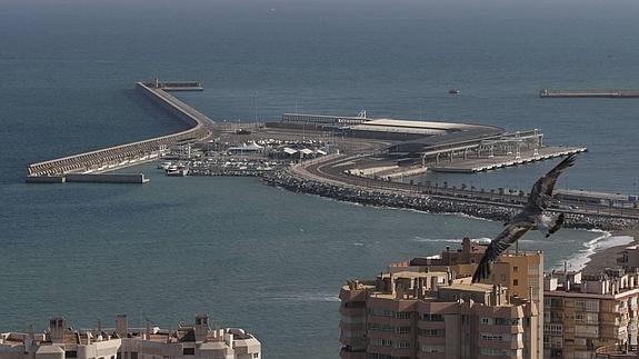 Terrenos del Dique de Levante, donde se levantará el hotel de cinco estrellas Gran Lujo y 135 metros de altura. 