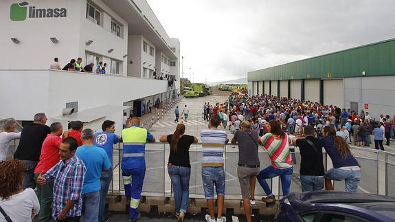Asamblea de trabajadores celebrada hace dos años en las instalaciones de Los Ruices 