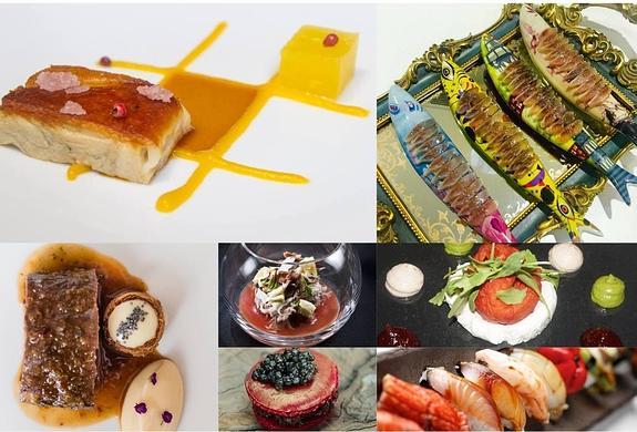 Muestra de algunos de los platos de los siete estrellas Michelin de Málaga.
