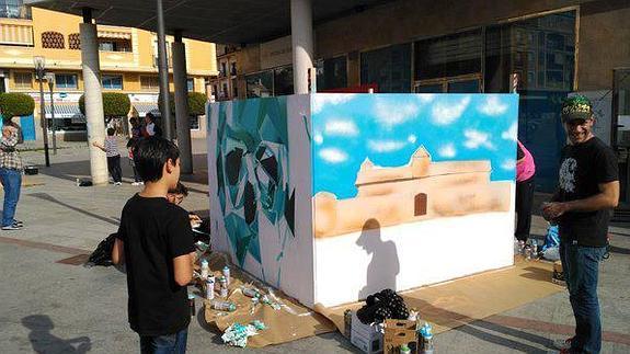 Un momento del concurso de grafitis, celebrado el pasado día 13 de diciembre. /