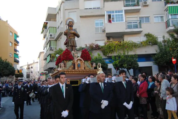 San Isidro durante la procesión extraordinaria. :: L.P
