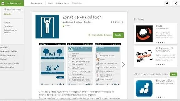 La app municipal 'Zonas de musculación'