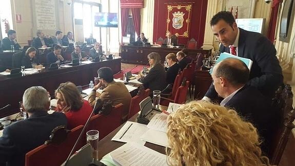 Comienzo del pleno en el Ayuntamiento de Málaga esta mañana.