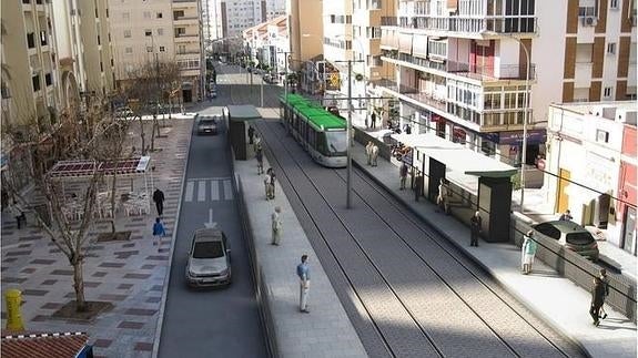 Recreación del metro en superficie por Eugenio Gross.