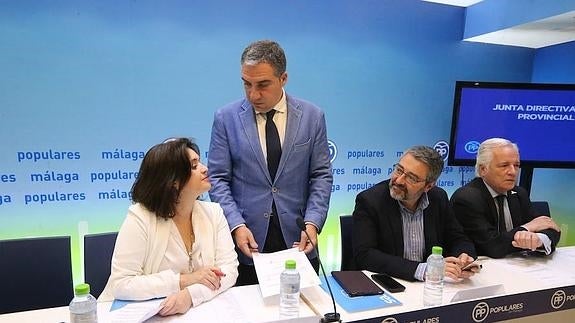 Del Cid, Bendodo, Salado y Ramírez, ayer en la junta directiva del PP.